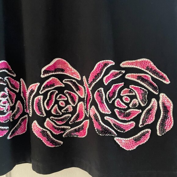 1980s Vintage Black, Pink and White Jersey Dress - Picture 4 of 5